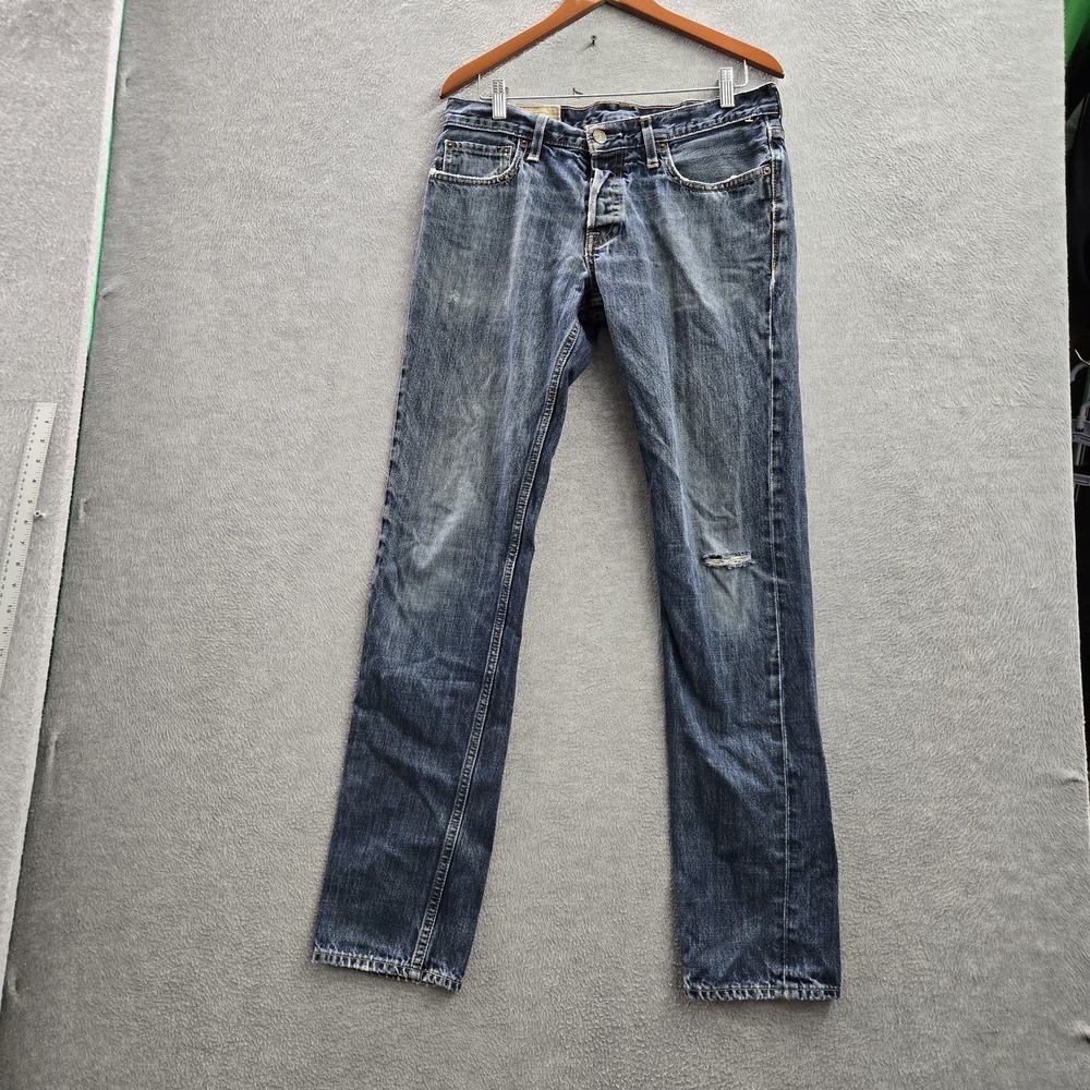 Hollister Men Jeans 32X34 Blue Denim Straight 33" Inseam‎